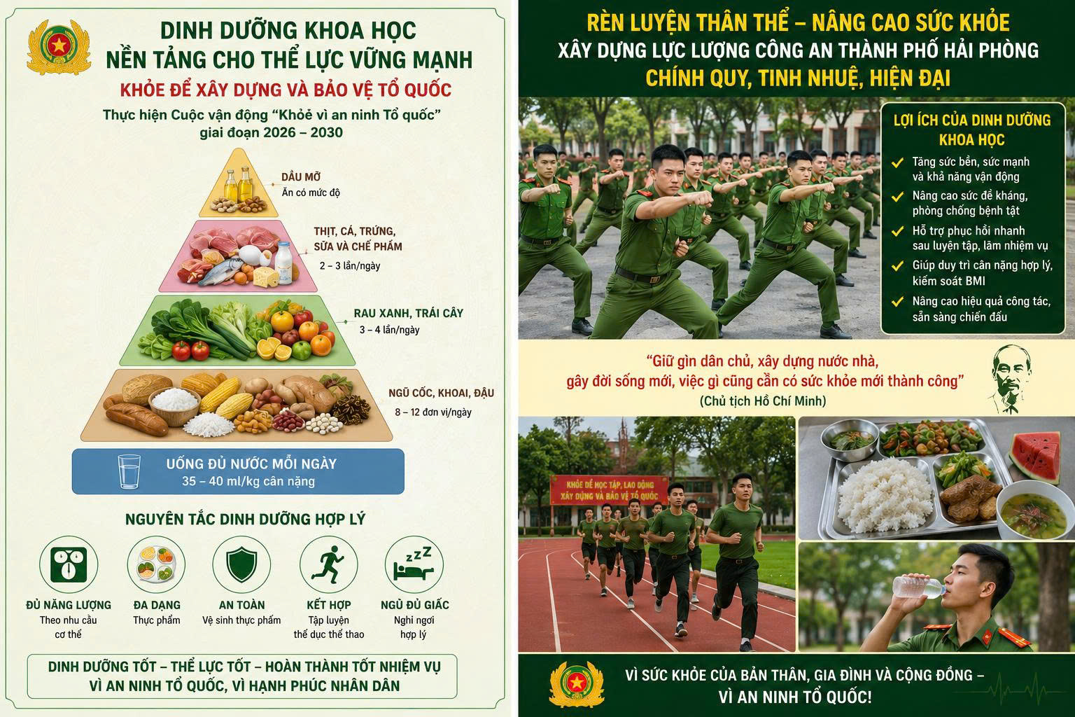 Bệnh viện Công an thành phố: Tuyên truyền về dinh dưỡng trong nâng cao sức khoẻ cho cán bộ, chiến sỹ và nhân dân